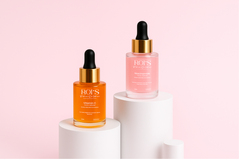 ROI's Vitamin C and Niacinamide serum duo for brightening and even skin tone